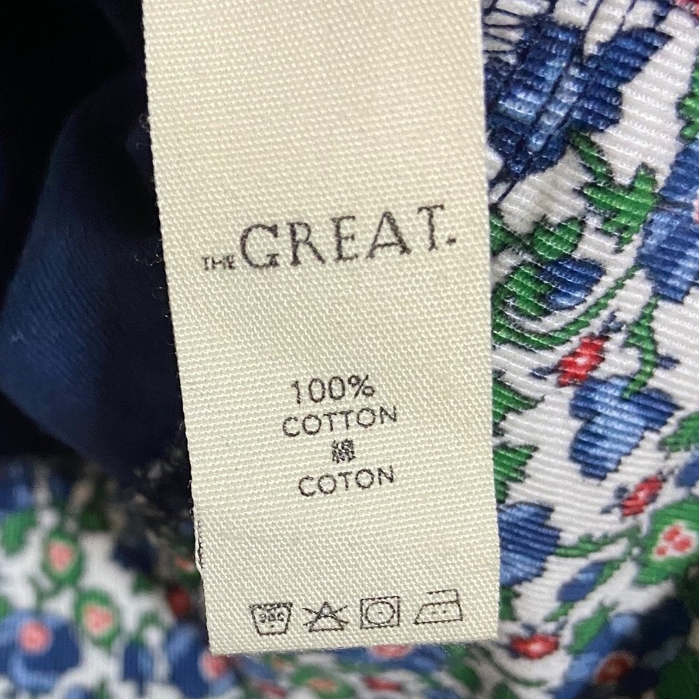 THE GREAT Maiden Floral Patchwork Corduroy Peasant Blouse Cottagecore Size 0/XS - Picture 5 of 13